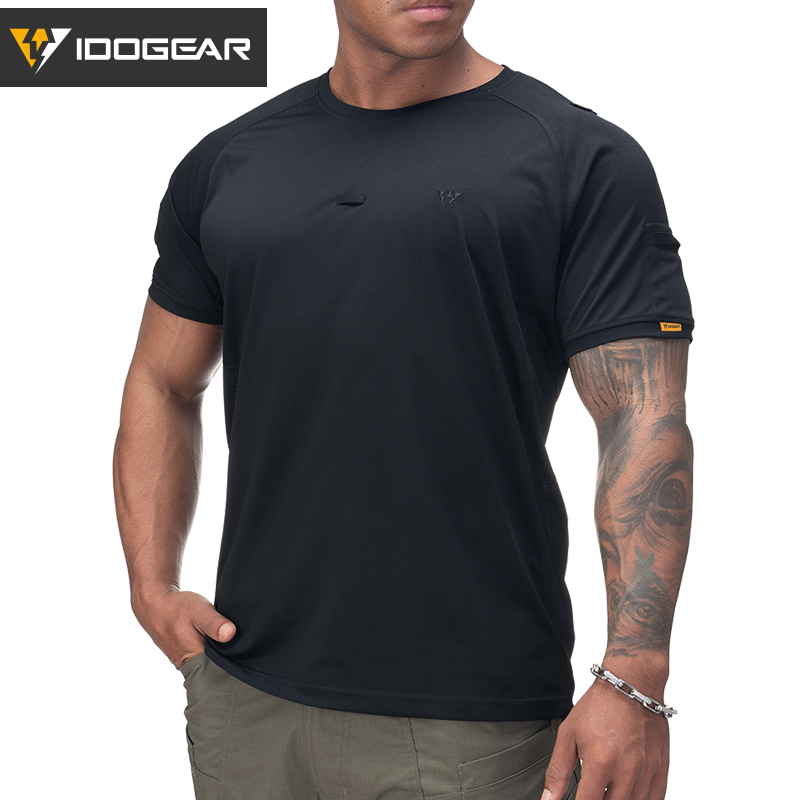 IDOGEAR Tactical Men's T-Shirt Round Neck Shirt Outdoor Sports Shirt Short Sleeve Quick Dry Casual 3114-IDOGEAR INDUSTRIAL