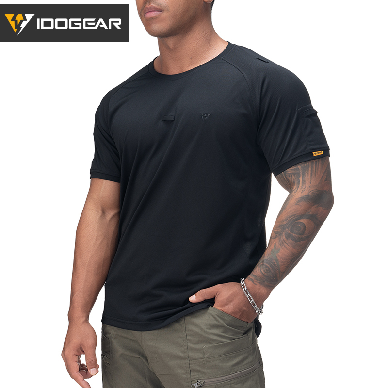 IDOGEAR Tactical Men's T-Shirt Round Neck Shirt Outdoor Sports Shirt Short Sleeve Quick Dry Casual 3114-IDOGEAR INDUSTRIAL