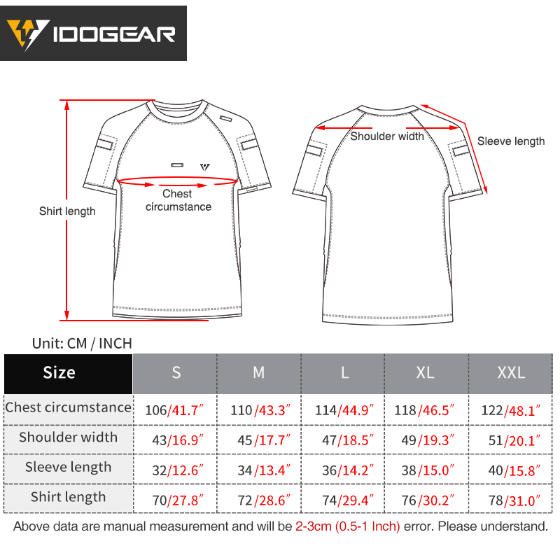 IDOGEAR Tactical Men's T-Shirt Round Neck Shirt Outdoor Sports Shirt Short Sleeve Quick Dry Casual 3114-IDOGEAR INDUSTRIAL