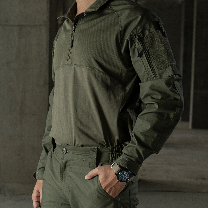 IDOGEAR Men's Tactical Combat Shirt and Pants Set Long Sleeve Multicam Hunting Military Uniform 1/4 Zip UT3011-IDOGEAR INDUSTRIAL