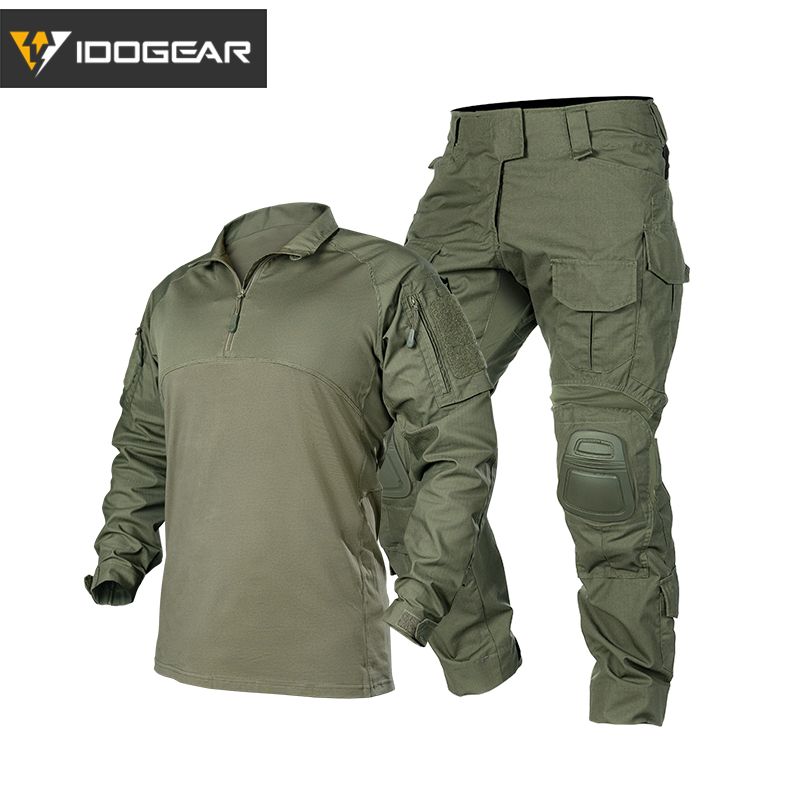 IDOGEAR Men's Tactical Combat Shirt and Pants Set Long Sleeve Multicam Hunting Military Uniform 1/4 Zip UT3011-IDOGEAR INDUSTRIAL