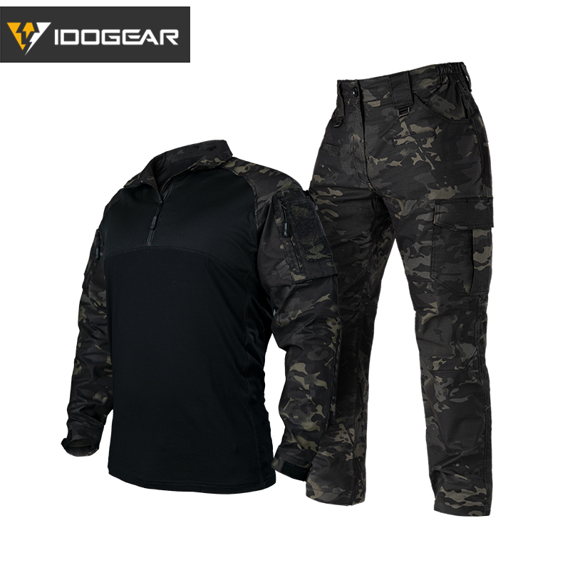 IDOGEAR BSR Tactical Shirt & Pants Combat Suit Military Apparel Set  Camo Uniforms for Airsoft Tactical Uniforms (set) UT3013