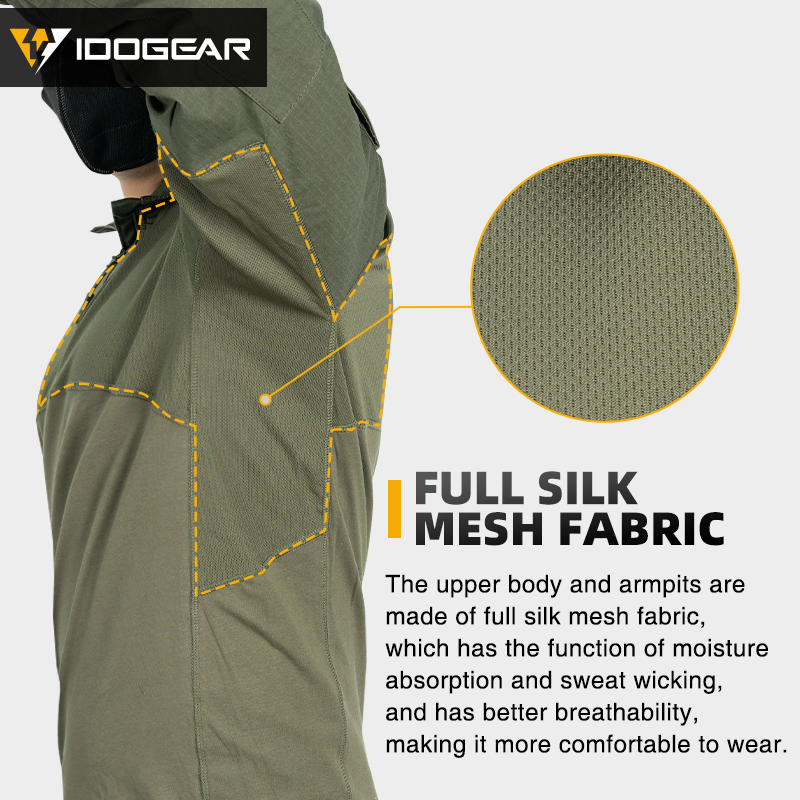 IDOGEAR BSR Tactical Shirt BDU Combat Clothes With Elbow Pads Slight elasticity Shirt Breathable 3115