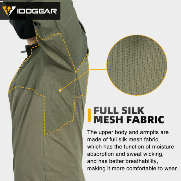 IDOGEAR BSR Tactical Shirt BDU Combat Clothes With Elbow Pads Slight elasticity Shirt Breathable 3115