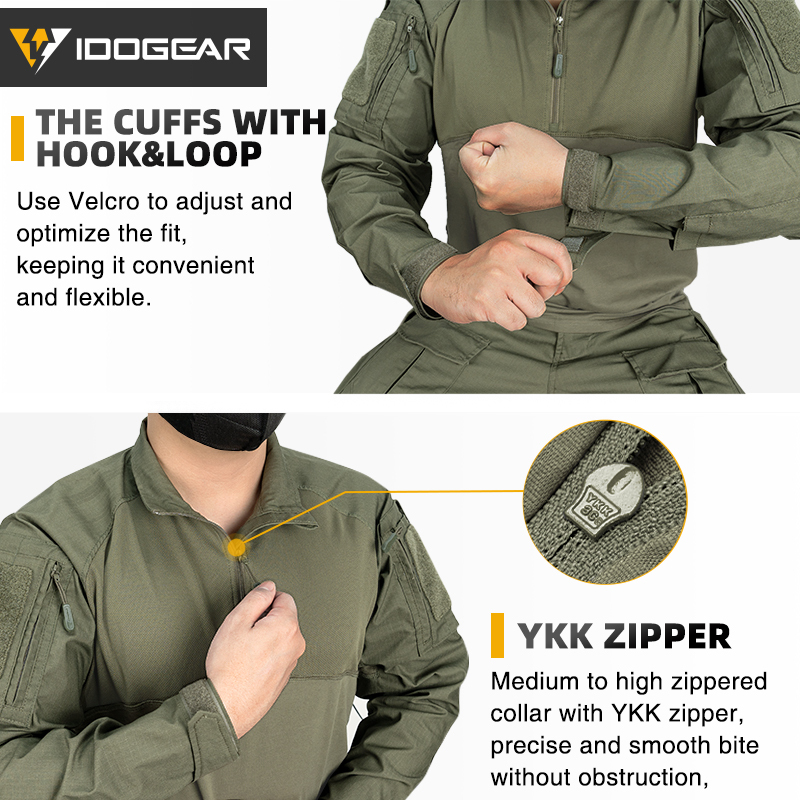 IDOGEAR BSR Tactical Shirt BDU Combat Clothes With Elbow Pads Slight elasticity Shirt Breathable 3115