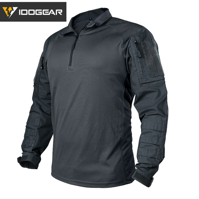 【TOP SALE🔥】IDOGEAR UFS Tactical Shirt Combat Clothes With Elbow Pads with Arm Big Pockets Slight Elasticity Shirt Breathable Top 3116