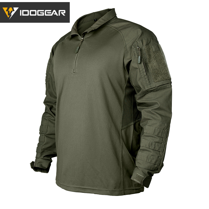【TOP SALE🔥】IDOGEAR UFS Tactical Shirt Combat Clothes With Elbow Pads with Arm Big Pockets Slight Elasticity Shirt Breathable Top 3116
