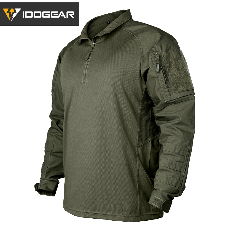 【TOP SALE🔥】IDOGEAR UFS Tactical Shirt Combat Clothes With Elbow Pads with Arm Big Pockets Slight Elasticity Shirt Breathable Top 3116
