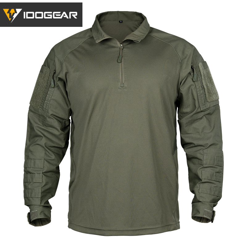 【TOP SALE🔥】IDOGEAR UFS Tactical Shirt Combat Clothes With Elbow Pads with Arm Big Pockets Slight Elasticity Shirt Breathable Top 3116