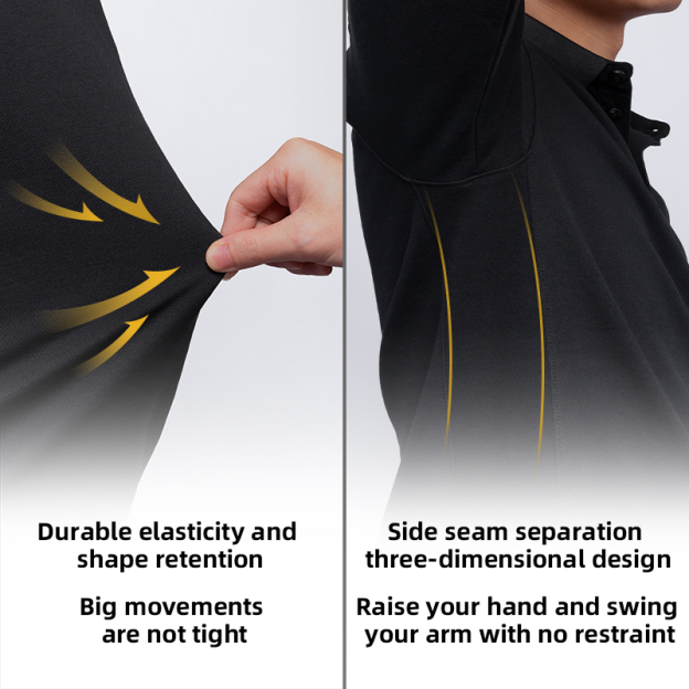 IDOGEAR Tactical Men's Polo Shirts Quick Dry Long Sleeve Shirts Pique Jersey Shirt 3117