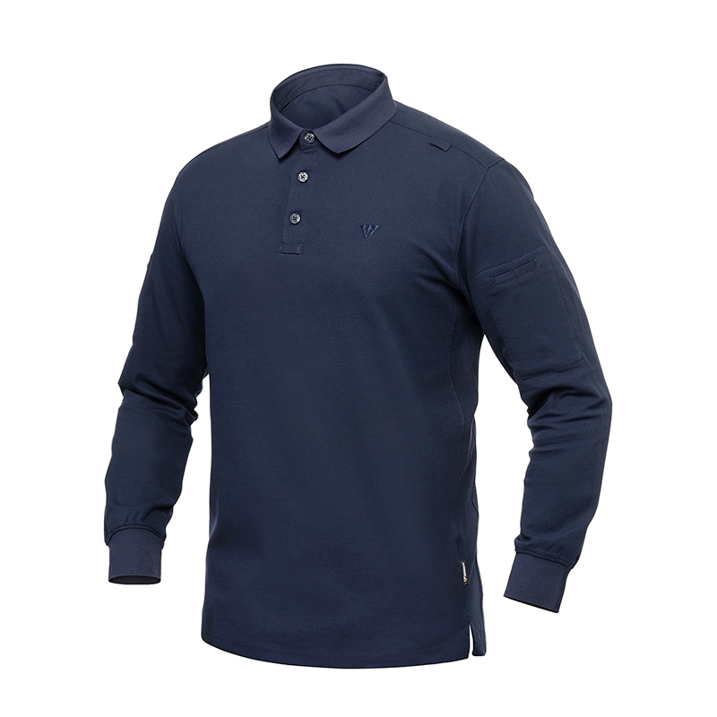 IDOGEAR Tactical Men's Polo Shirts Quick Dry Long Sleeve Shirts Pique Jersey Shirt 3117