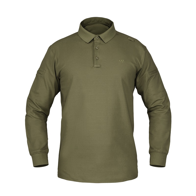 IDOGEAR Tactical Men's Polo Shirts Quick Dry Long Sleeve Shirts Pique Jersey Shirt 3117