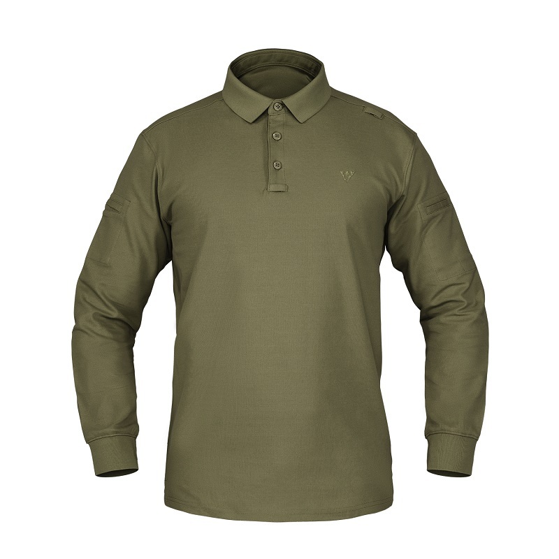 IDOGEAR Tactical Men's Polo Shirts Quick Dry Long Sleeve Shirts Pique Jersey Shirt 3117