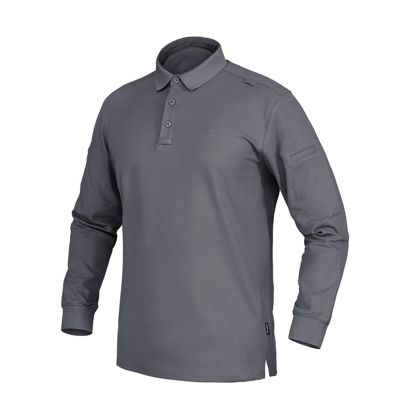 IDOGEAR Tactical Men's Polo Shirts Quick Dry Long Sleeve Shirts Pique Jersey Shirt 3117