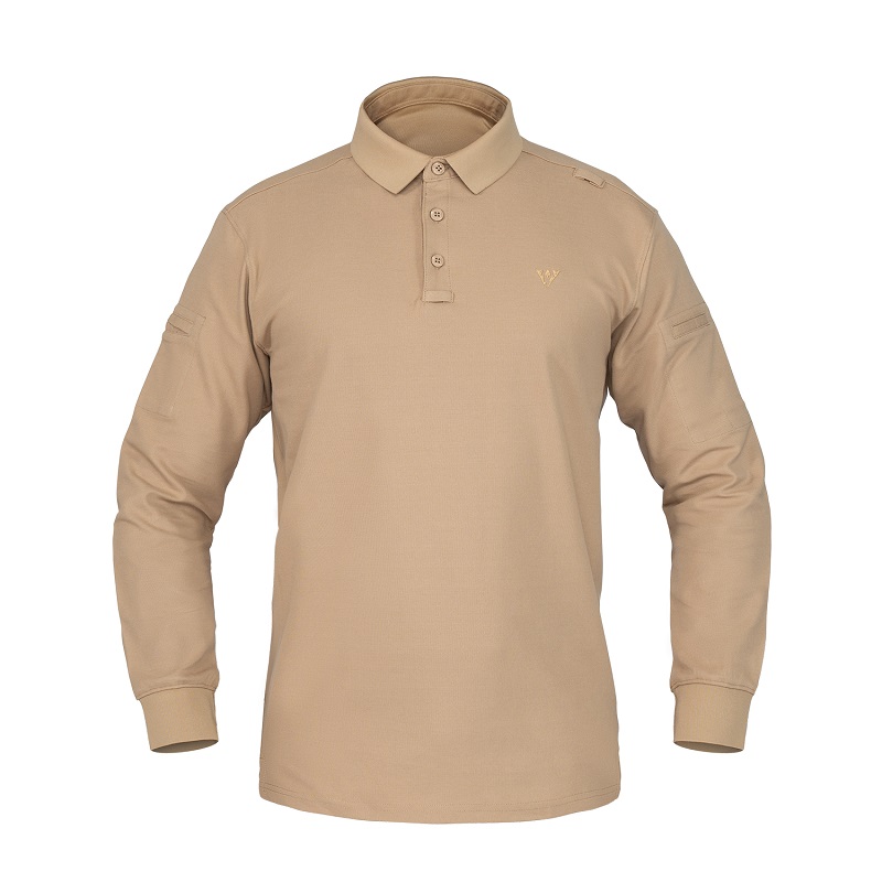 IDOGEAR Tactical Men's Polo Shirts Quick Dry Long Sleeve Shirts Pique Jersey Shirt 3117