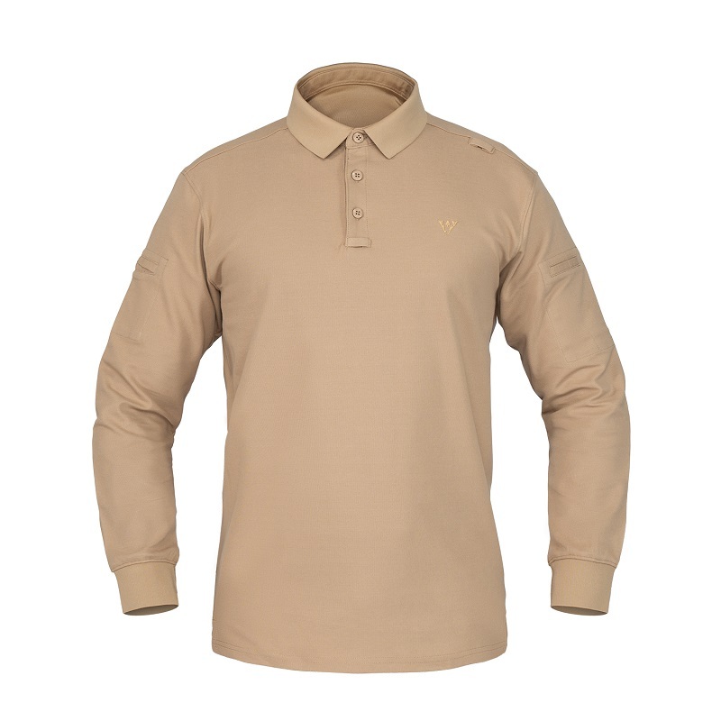 IDOGEAR Tactical Men's Polo Shirts Quick Dry Long Sleeve Shirts Pique Jersey Shirt 3117