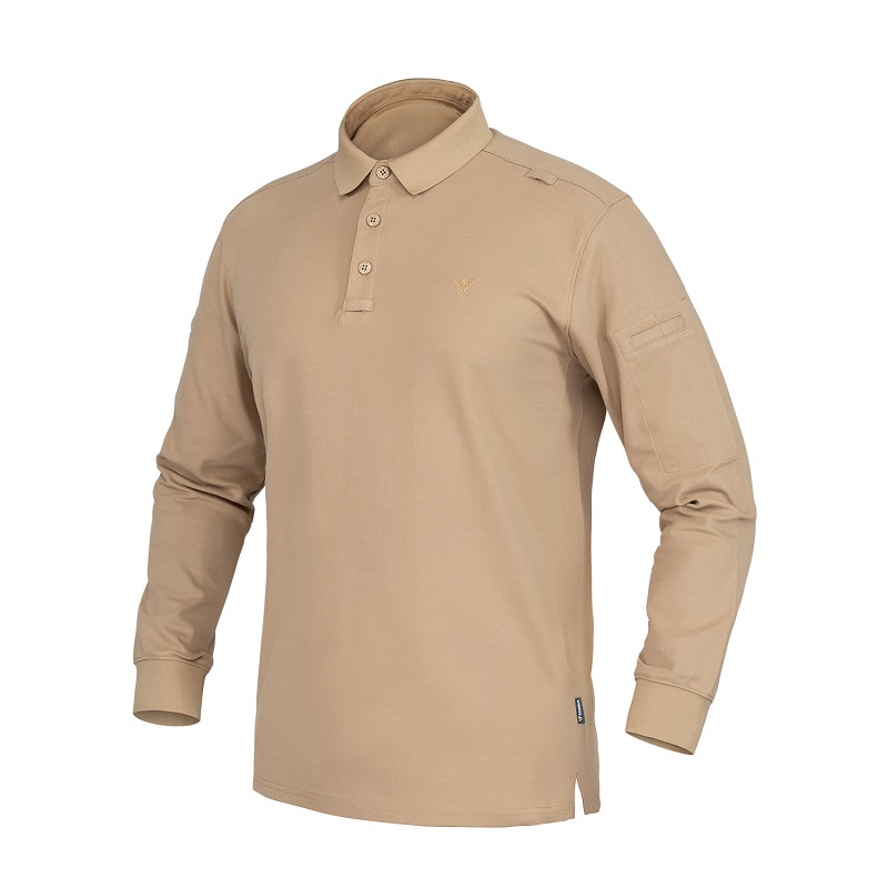 IDOGEAR Tactical Men's Polo Shirts Quick Dry Long Sleeve Shirts Pique Jersey Shirt 3117