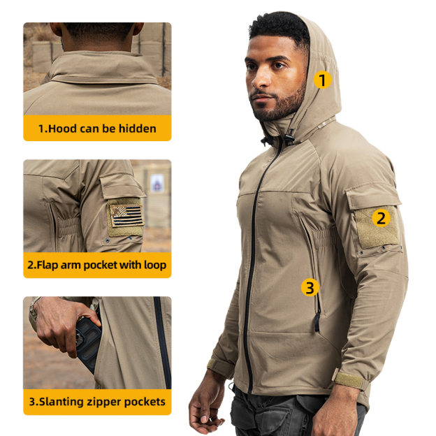 IDOGEAR Tactical Wind Coat Gen2 L5 Soft Water-resistant Highly Elastic  Windproof Jacket Outdoor Clothing 3118