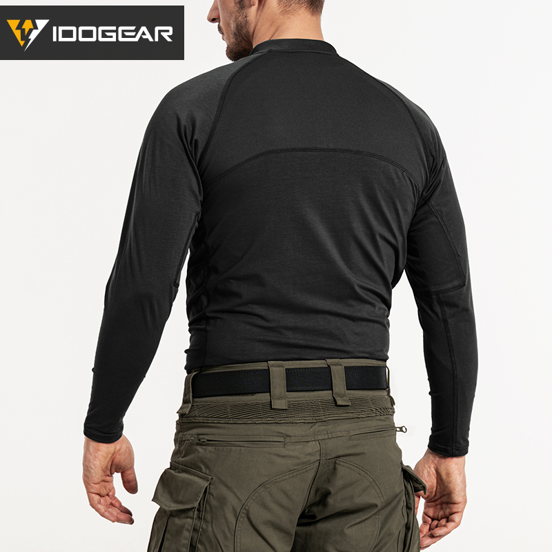 IDOGEAR Sports Shirt Long Sleeve Quick Dry Breathable Training Shirt for Outdoors Training Gym 3119