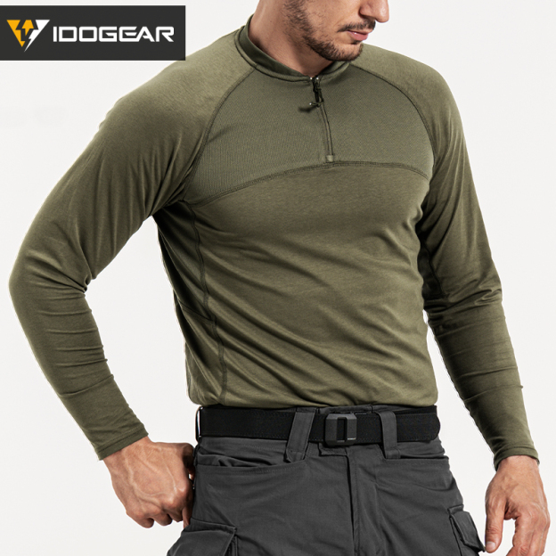 IDOGEAR Sports Shirt Long Sleeve Quick Dry Breathable Training Shirt for Outdoors Training Gym 3119