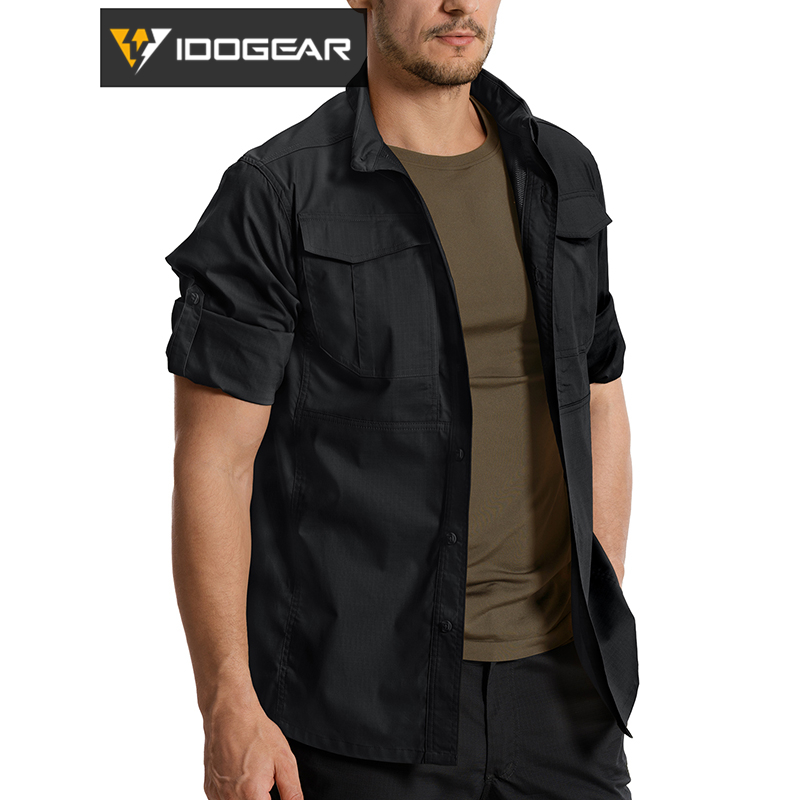 IDOGEAR Men’s IS4 Long Sleeve Shirt Moisture Wicking Stretch Plaid Shirt UPF 50+ Outdoor Casual Shirt 3120