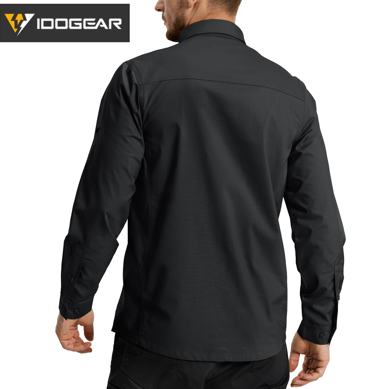 IDOGEAR Men’s IS4 Long Sleeve Shirt Moisture Wicking Stretch Plaid Shirt UPF 50+ Outdoor Casual Shirt 3120