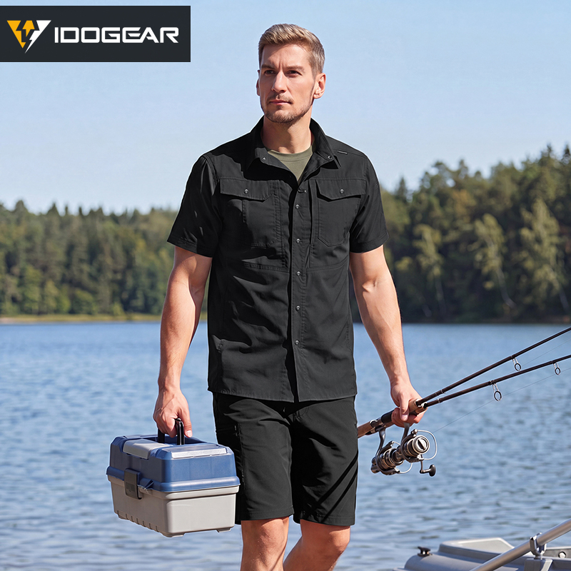 IDOGEAR Tactical IS5 Shirt Short Sleeve Breathable UPF50+ Outdoor Work Shirt 3121