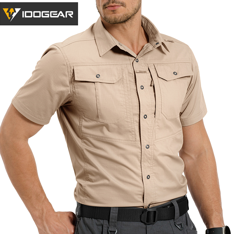 IDOGEAR Tactical IS5 Shirt Short Sleeve Breathable UPF50+ Outdoor Work Shirt 3121