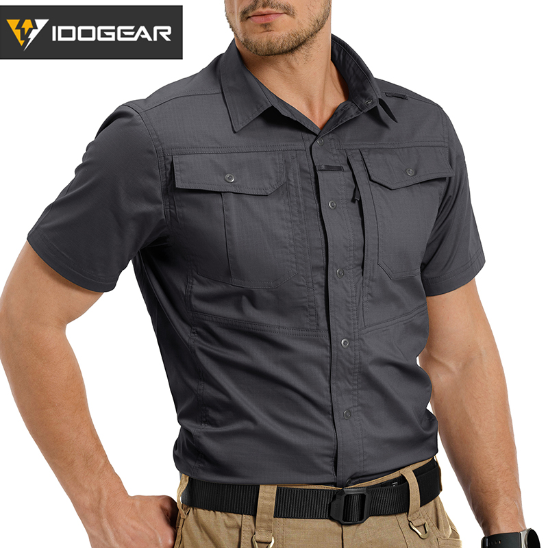IDOGEAR Tactical IS5 Shirt Short Sleeve Breathable UPF50+ Outdoor Work Shirt 3121