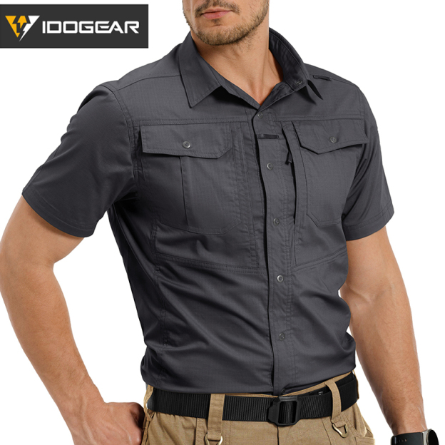 IDOGEAR Tactical IS5 Shirt Short Sleeve Breathable UPF50+ Outdoor Work Shirt 3121