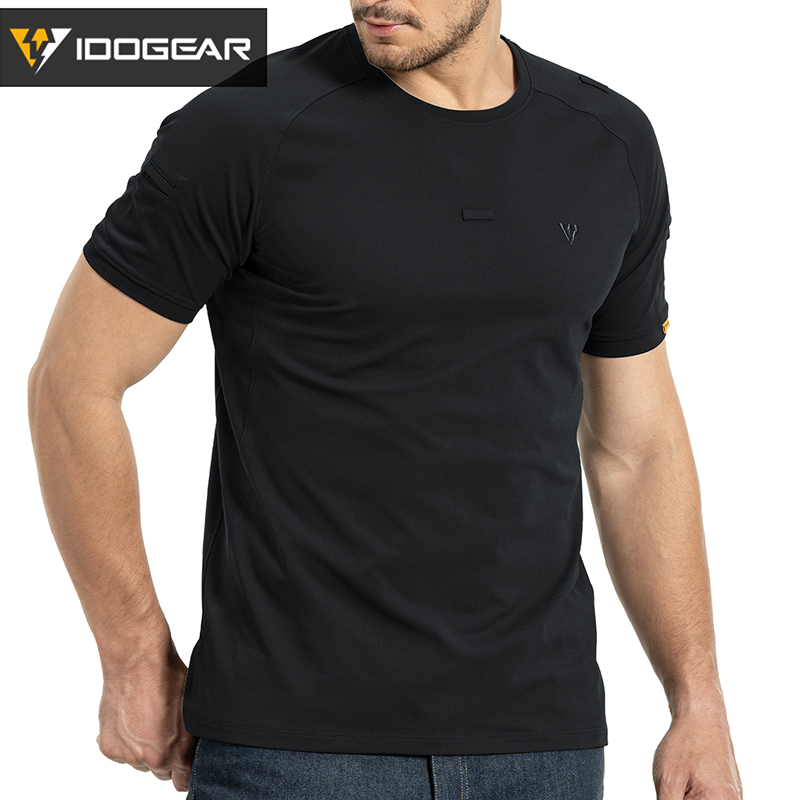 IDOGEAR Men's Stretch Short Sleeve Shirt 3D Tailored Casual Outdoor T-Shirt  Daily Wear 3122