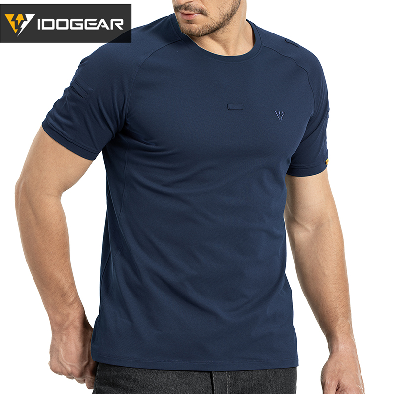 IDOGEAR Men's Stretch Short Sleeve Shirt 3D Tailored Casual Outdoor T-Shirt Daily Wear 3122
