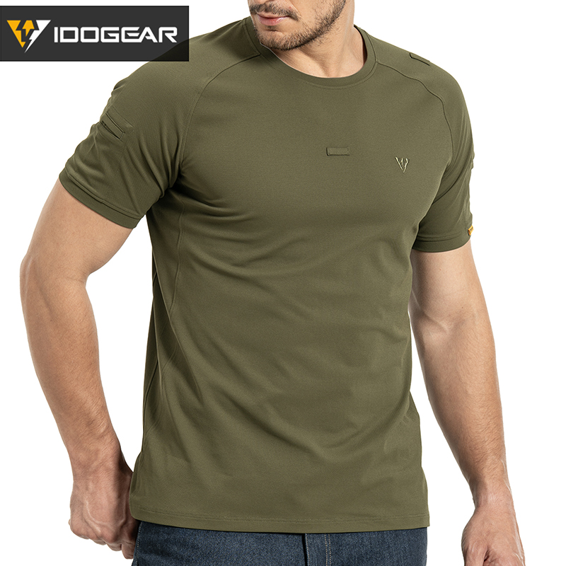 IDOGEAR Men's Stretch Short Sleeve Shirt 3D Tailored Casual Outdoor T-Shirt Daily Wear 3122