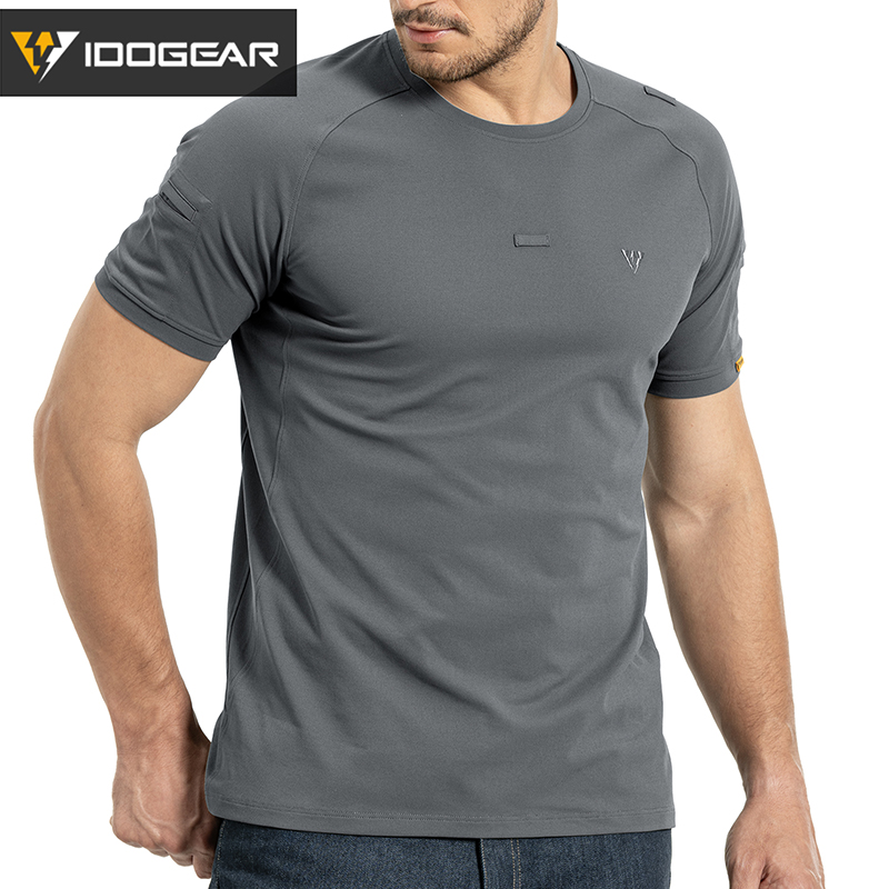 IDOGEAR Men's Stretch Short Sleeve Shirt 3D Tailored Casual Outdoor T-Shirt Daily Wear 3122