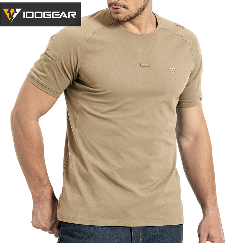 IDOGEAR Men's Stretch Short Sleeve Shirt 3D Tailored Casual Outdoor T-Shirt Daily Wear 3122