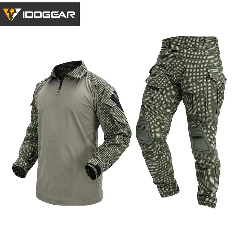 IDOGEAR G3 Combat Suit Shirts & Pants with Knee Pads Update Version Camo Tactical Uniforms UT3001
