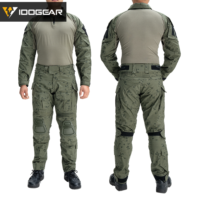 IDOGEAR G3 Combat Suit Shirts & Pants with Knee Pads Update Version Camo Tactical Uniforms UT3001