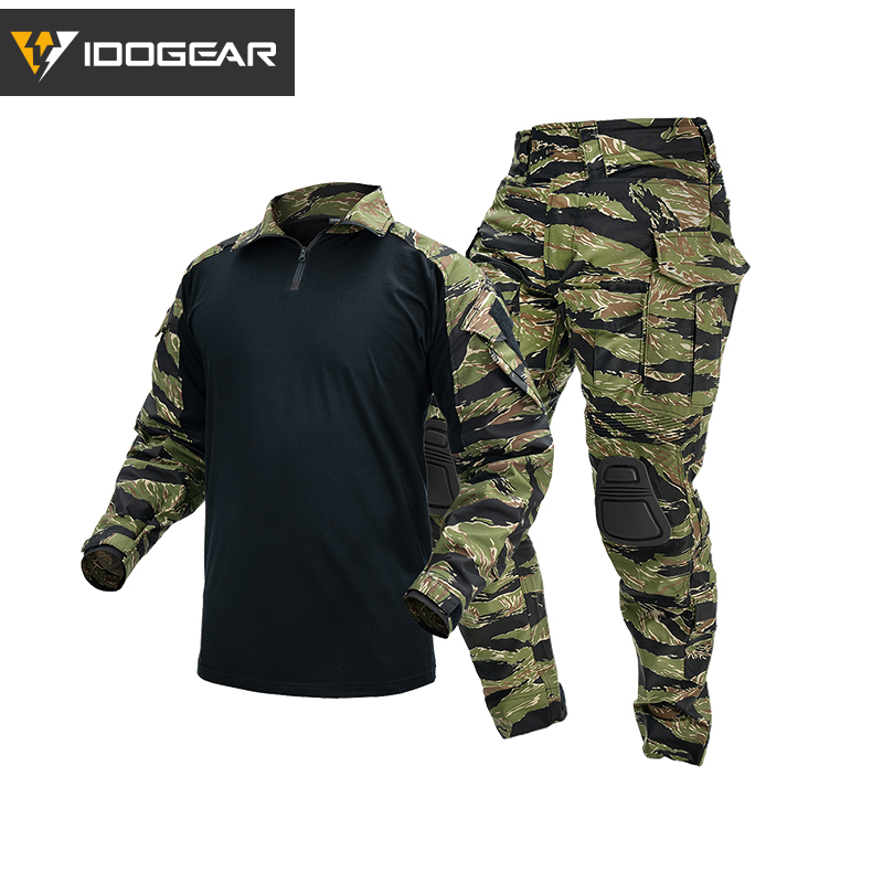 IDOGEAR G3 Combat Suit Shirts & Pants with Knee Pads Update Version Camo Tactical Uniforms UT3001