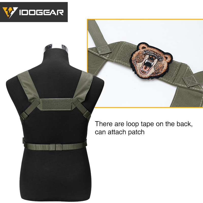 IDOGEAR Tactical Fat Strap Shoulder Strap & Back Strap H Harness for Chest Rig 3317-B