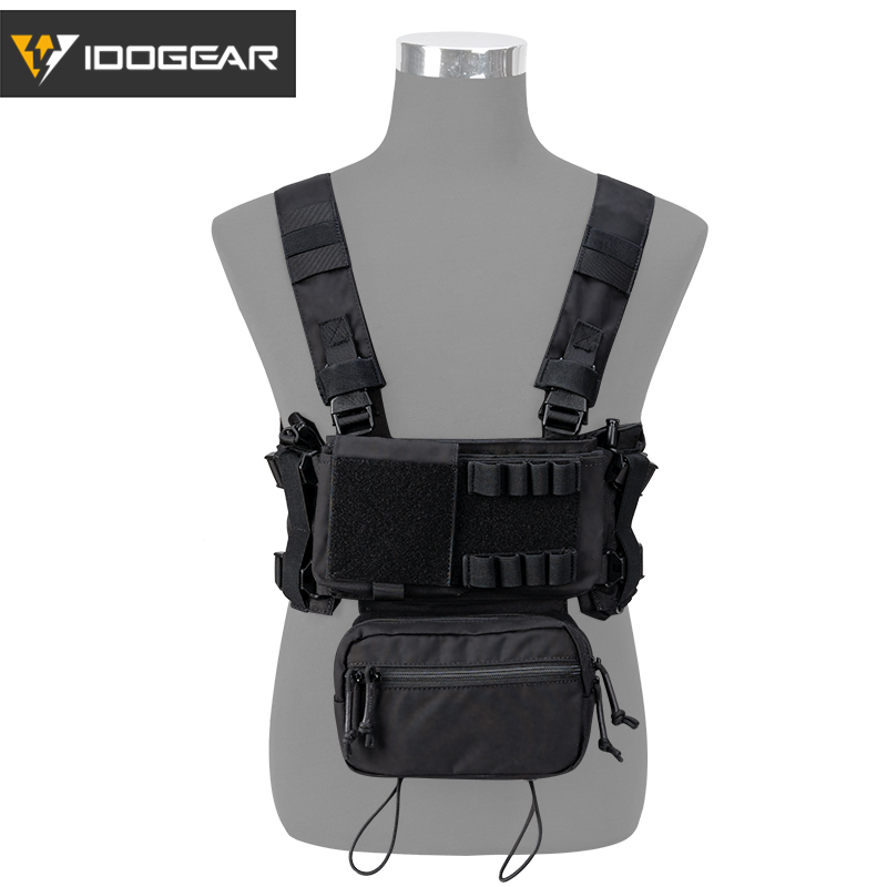 IDOGEAR MK3 Tactical Chest Rig Modular Lightweight Training Vest Full Set 5.56 Mag Pouch 3317