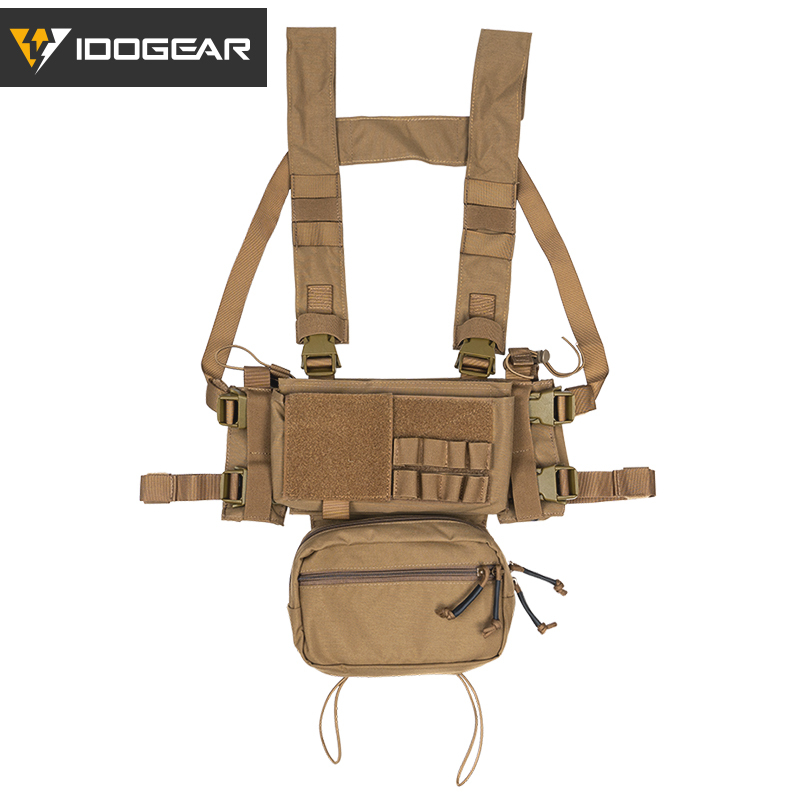 IDOGEAR MK3 Tactical Chest Rig Modular Lightweight Training Vest Full Set 5.56 Mag Pouch 3317