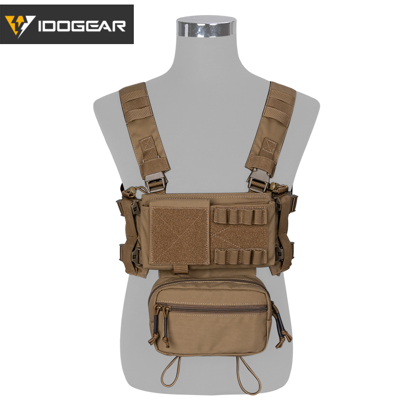 IDOGEAR MK3 Tactical Chest Rig Modular Lightweight Training Vest Full Set 5.56 Mag Pouch 3317