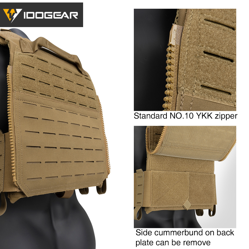 IDOGEAR Tactical Vest Military Quick Release Laser Cut Combat Vest Set/3318-A
