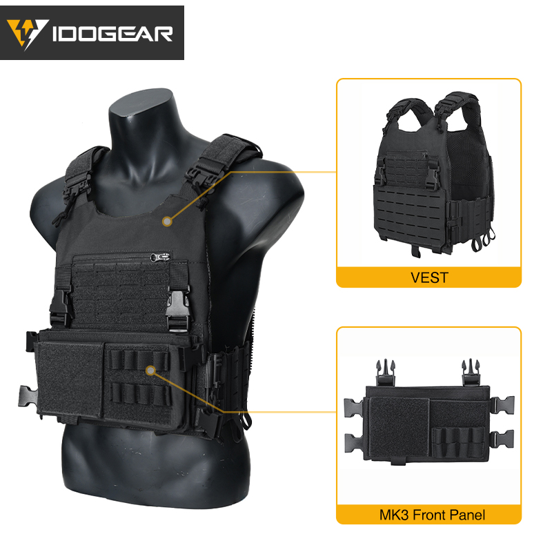 IDOGEAR LSR Tactical Plate Carrier with MK3 Placard Holder 3318-2Pack