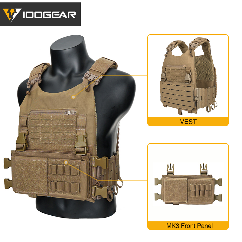 IDOGEAR LSR Tactical Plate Carrier with MK3 Placard Holder 3318-2Pack