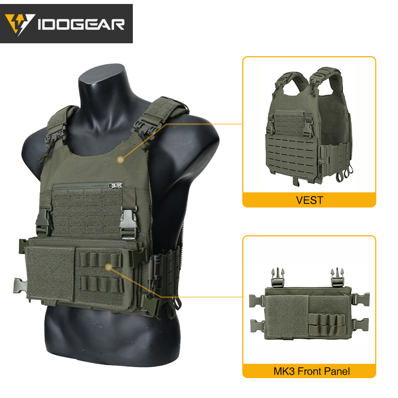 IDOGEAR LSR Tactical Plate Carrier with MK3 Placard Holder 3318-2Pack