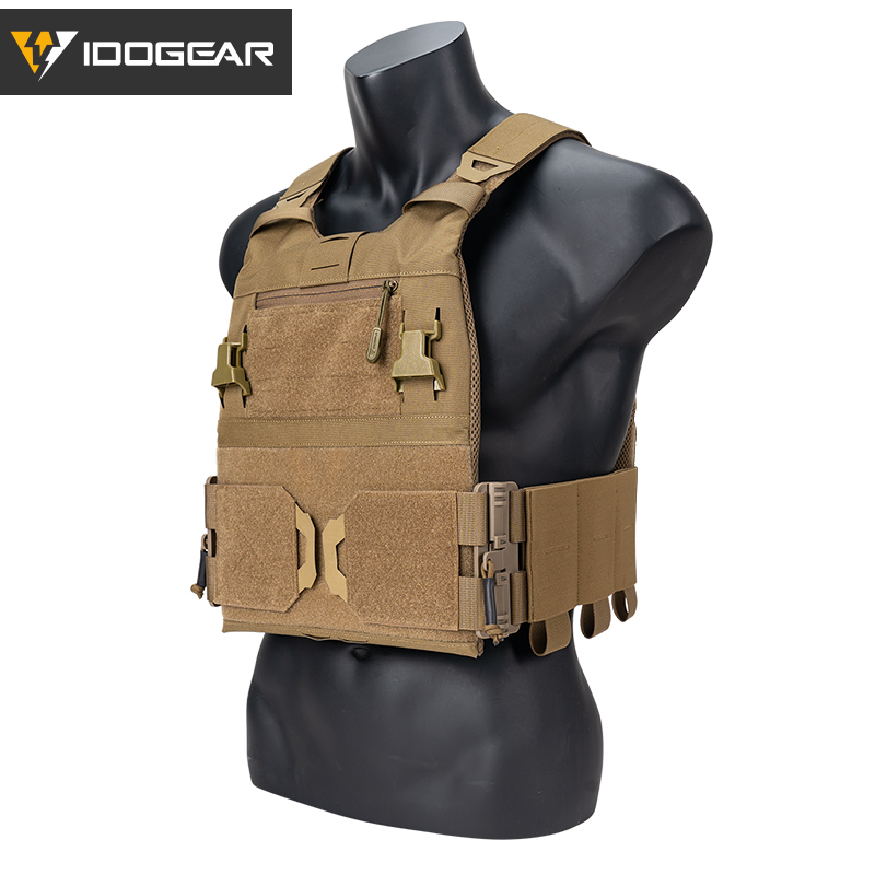 IDOGEAR 3.0 FCSK Quick Release Tactical Vest With Elastic Sides Plate Carrier for Airsoft, Military Combat Vest 3320