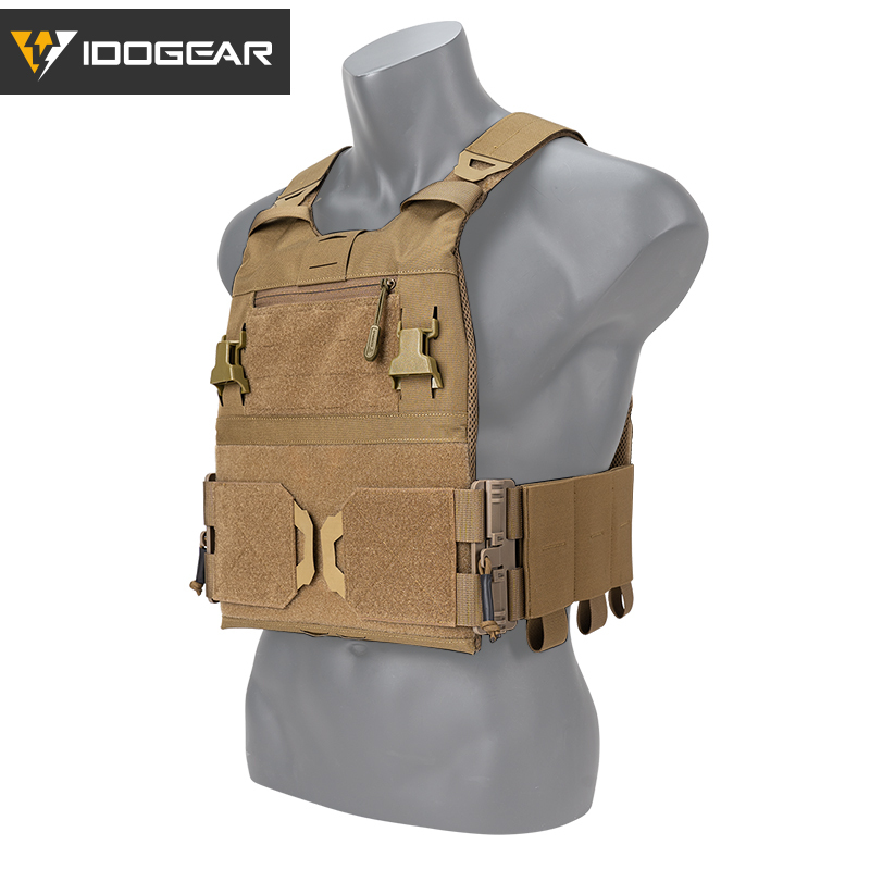 IDOGEAR 3.0 FCSK Quick Release Tactical Vest With Elastic Sides Plate Carrier for Airsoft, Military Combat Vest 3320