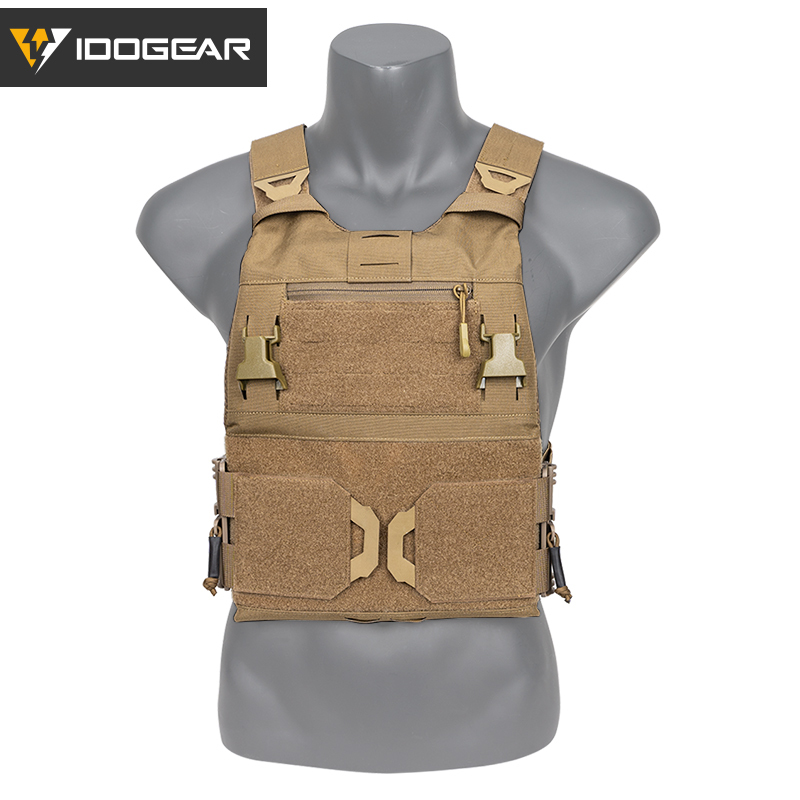 IDOGEAR 3.0 FCSK Quick Release Tactical Vest With Elastic Sides Plate Carrier for Airsoft, Military Combat Vest 3320