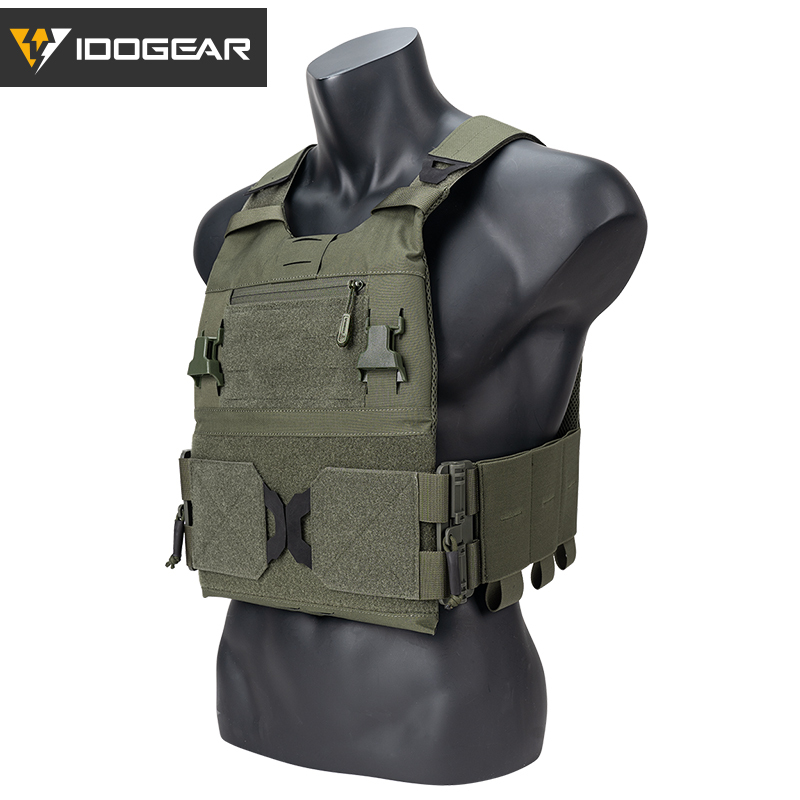IDOGEAR 3.0 FCSK Quick Release Tactical Vest With Elastic Sides Plate Carrier for Airsoft, Military Combat Vest 3320